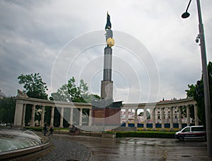 The Heldendenkmal der Roten Armee on the Schwarzenbergplatz. A Russian Memorial in Vienna, Austria