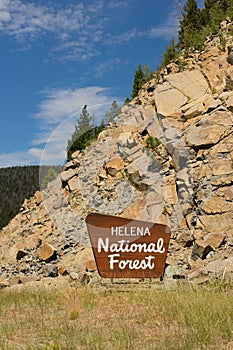 Helena National Forest Sign US Department of Agriculture