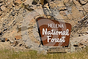 Helena National Forest Sign US Department of Agriculture