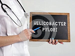HELICOBACTER PYLORI H. pylori sign on the chalkboard