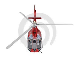 Helicopter above view isolated on white