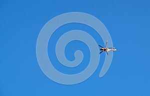 a helicopter in the air during rescue operation