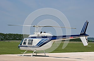 Helicopter at airfield photo