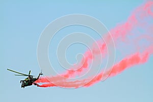 Helicopter on the airshow