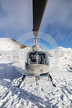 Helicopter in the alps