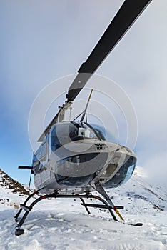 Helicopter in the alps