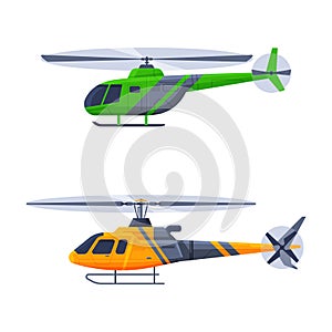 Helicopter as Rotorcraft with Horizontally-spinning Rotor Hovering in the Sky Vector Set