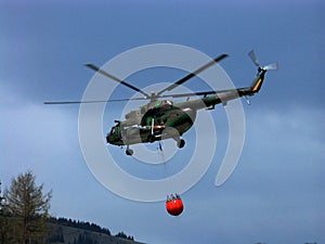 Helicopter and bambi bag photo