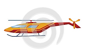 Helicopter cartoon aviation. Avia transportation with propeller isolated on white. Vector copter aircraft rotor plane