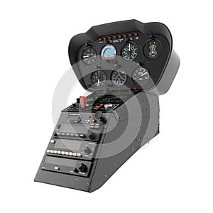 Helicopter Control Panel on white. 3D illustration