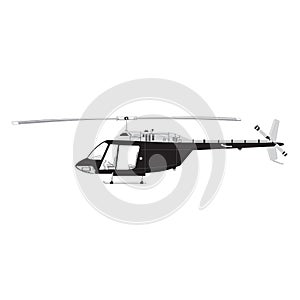 Helicopter detailed silhouette. Vector EPS 10 isolated on a white background