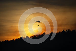 Helicopter Fighting Forest Fire in New Jersey