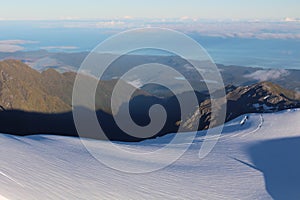 Helicopter flight over the Fox Glacier