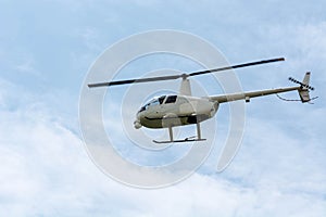 helicopter flying on blue sky