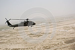 Helicopter flying over Iraq