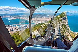 Helicopter on Gibraltar Rock