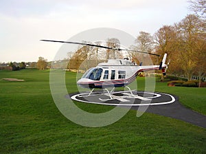 Helicopter on a golf course
