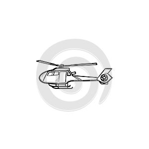 Helicopter hand drawn outline doodle icon.