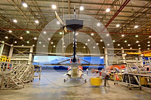 Helicopter in the hangar