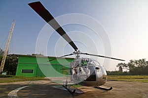 Helicopter at helipad