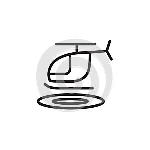 helicopter helipad icon Outline vector for web ui