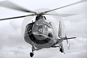 Helicopter hovering in flight