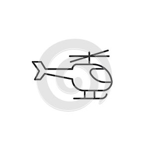 Helicopter icon in flat style. Chopper vector illustration on isolated background. Transport sign business concept