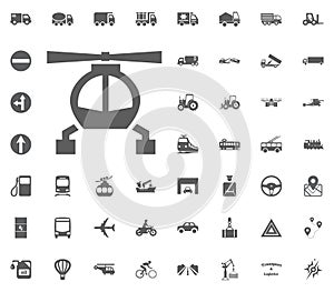 Helicopter icon. Transport and Logistics set icons. Transportation set icons