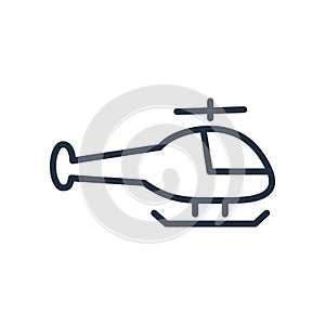 Helicopter icon vector isolated on white background, Helicopter
