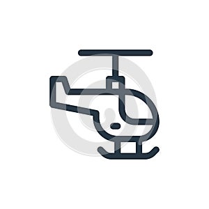 helicopter icon vector from public transportation concept. Thin line illustration of helicopter editable stroke. helicopter linear