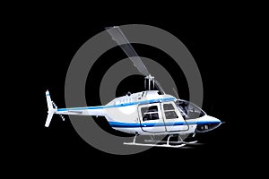 Helicopter isolated over black