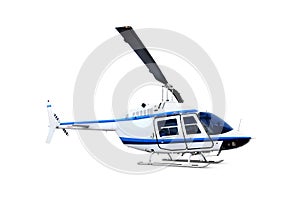 Helicopter isolated on white photo