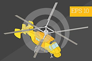 Helicopter isometric vector illustration