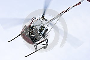 Helicopter landing close up