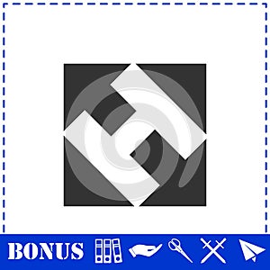 Helicopter landing pad icon flat