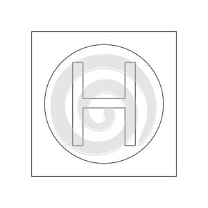 Helicopter landing sign pad icon. Element of web for mobile concept and web apps icon. Outline, thin line icon for website design photo