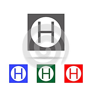 Helicopter landing sign pad icon. Elements in multi colored icons for mobile concept and web apps. Icons for website design and de photo