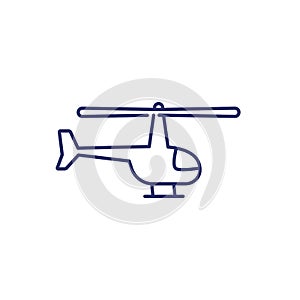 helicopter line icon on white