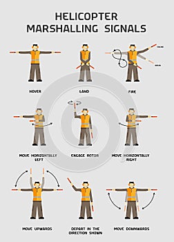 Helicopter marshalling signals
