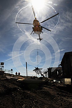 Helicopter Mi 171 with backlighting photo