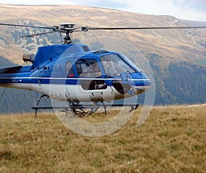 Helicopter on mountain