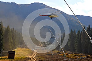 Helicopter mounting (wire-rope pulley battery)
