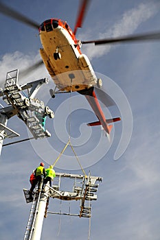 Helicopter mounting (wire-rope pulley battery) photo