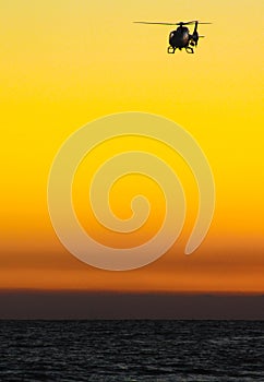 Helicopter over Water