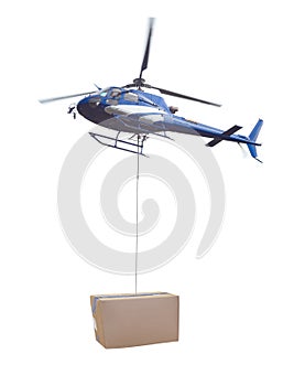 Helicopter and package delivery of box isolated