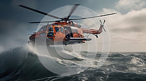 Helicopter rescue at sea