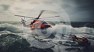 Helicopter rescue at sea