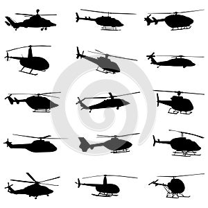 Helicopter set vector
