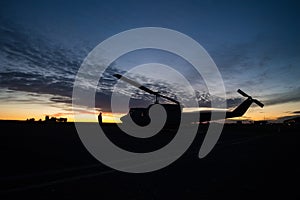 Helicopter silhouette uh1h