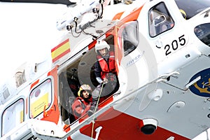 Helicopter of the Spanish Maritime Rescue Team